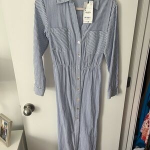 NWT Zara pinstripe midi dress